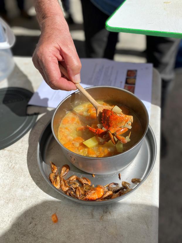 Krabbesuppe og rejer