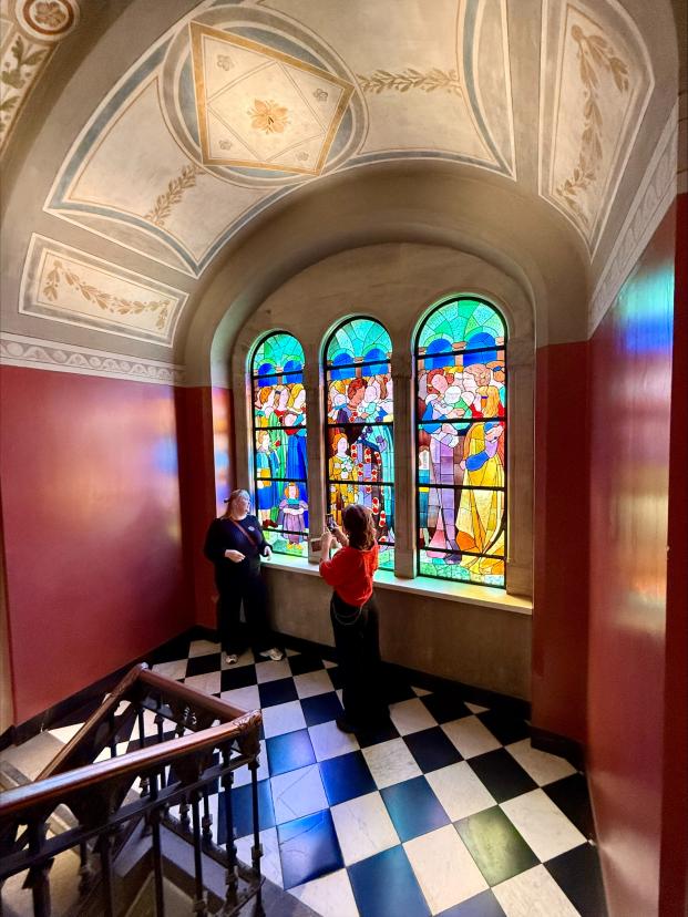 vindue, glasmosaik, glasmaleri, lys