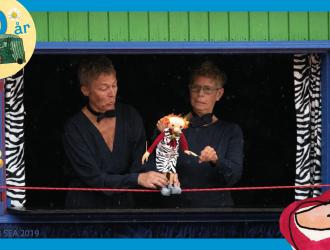 Billede af klovnen Gustav fra forestillingen Cirkus Sokke